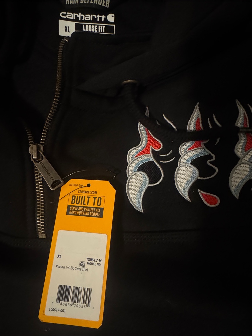 Carhartt Custom Hoodie XL - Jaguar Claw & Rain Protection⚡️ Don't miss out! 🎁